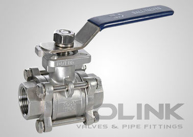 Valve à bille en acier inoxydable en 3 pièces ISO5211 Dispositif de verrouillage de plaquette NPT BSPT SW Fin