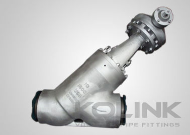 Valve à globe Y, valve à globe oblique en acier au carbone à brides, fonctionnement manuel