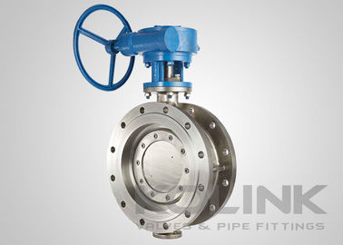 Valve à papillon tricentrique unidirectionnelle à double bride WCB CF8 CF8M