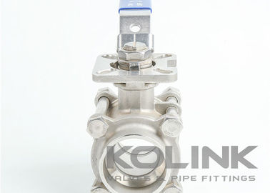 Valve à bille en acier inoxydable en 3 pièces ISO5211 Dispositif de verrouillage de plaquette NPT BSPT SW Fin