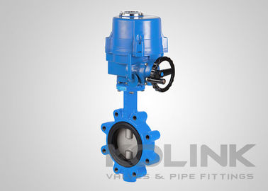 Valve à papillon électrique à actionnement résilient, à moteur, en fer ductile