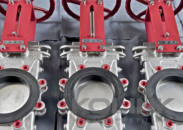 Par conduit Slurry couteau vannes de porte avec couvercle inférieur et les ports d'écoulement