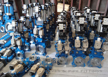 Valve pneumatique à couteau avec positionneur et interrupteur de limite